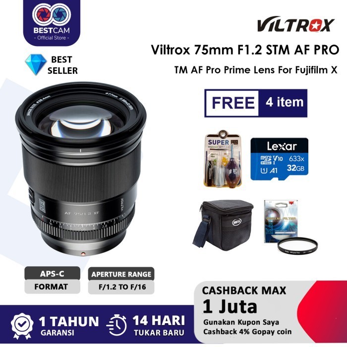 Jual Viltrox 75mm F1 2 Stm Af Pro Prime Lens For Fujifilm X Mount