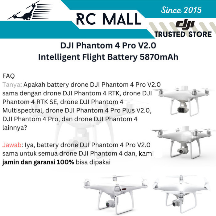 Batterie De Rechange Intelligente Pour Phantom 4, 15,2 V 5870