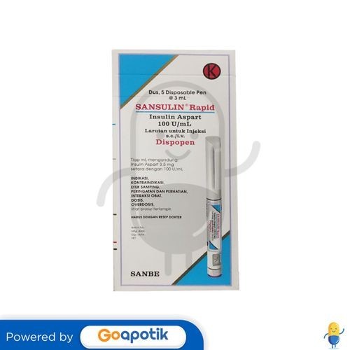 Jual SANSULIN RAPID 100 U/ML BOX 5 DISPOSABLE PEN | Shopee Indonesia