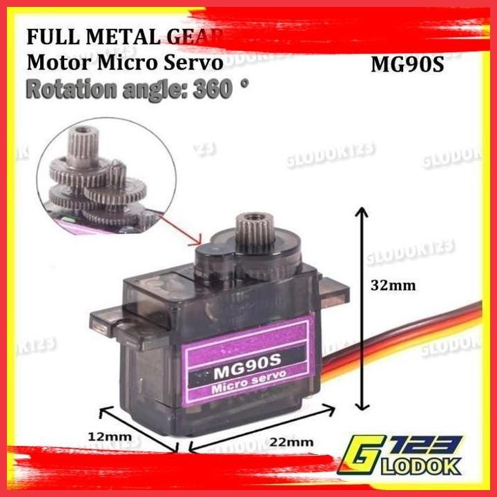 Jual (GLOD) MOTOR MICRO MINI SERVO TOWER PRO MG90S MG90 ARDUINO METAL ...
