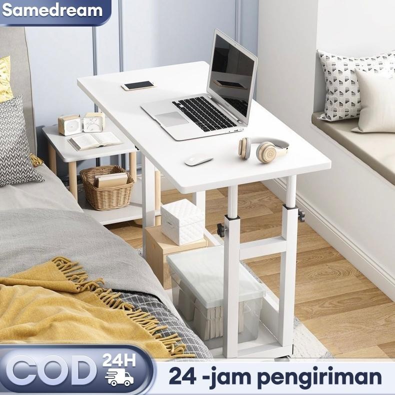 Jual Meja Laptop Lipat Adjustable dengan Roda Meja Belajar Meja Laptop ...
