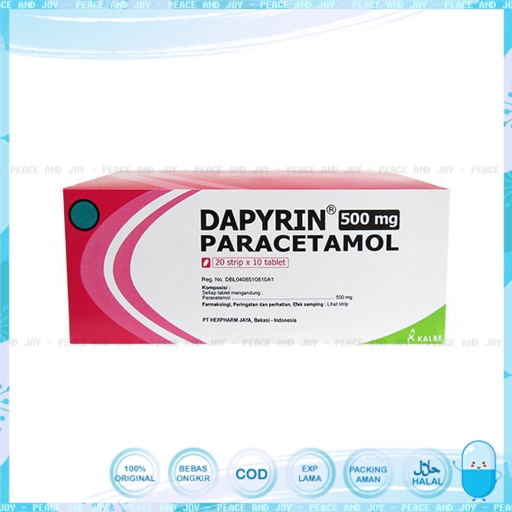 Jual DAPYRIN 500 MG ISI 200 TABLET PARACETAMOL PENURUN PANAS DIJAMIN ...
