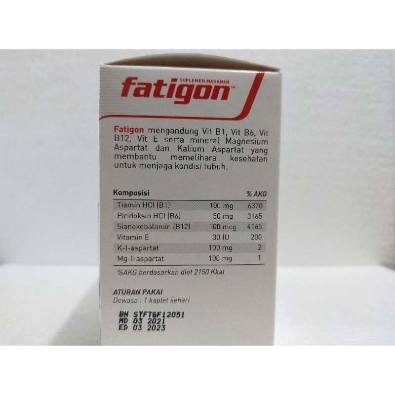 Jual FATIGON MULTIVITAMIN DAN MINERAL STRIP ISI 6 KAPLET MENJAGA DAYA ...