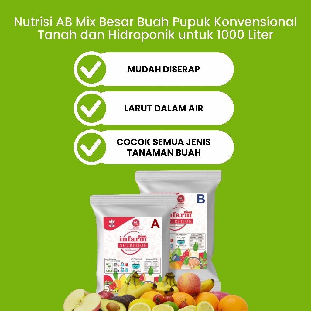 Jual BOTANI - Nutrisi Tanaman Ab Mix Buah 1000 Liter, Pupuk untuk ...