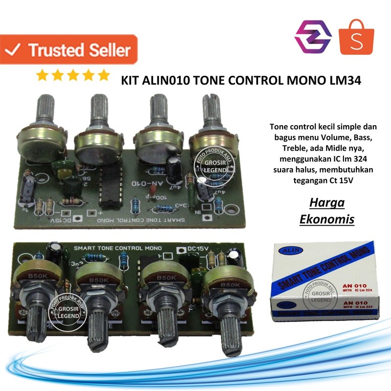 Jual Kit tone control mono IC LM 324 Alin 010 | Shopee Indonesia