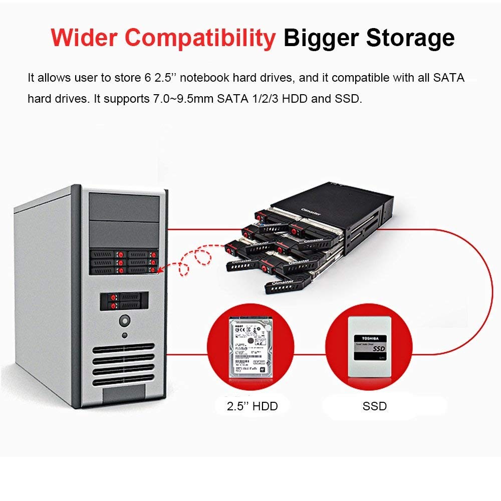 Jual External SSD HDD Enclosure Rack 2.5 Inch SATA 6 Bay 6TB - MR-6601 ...