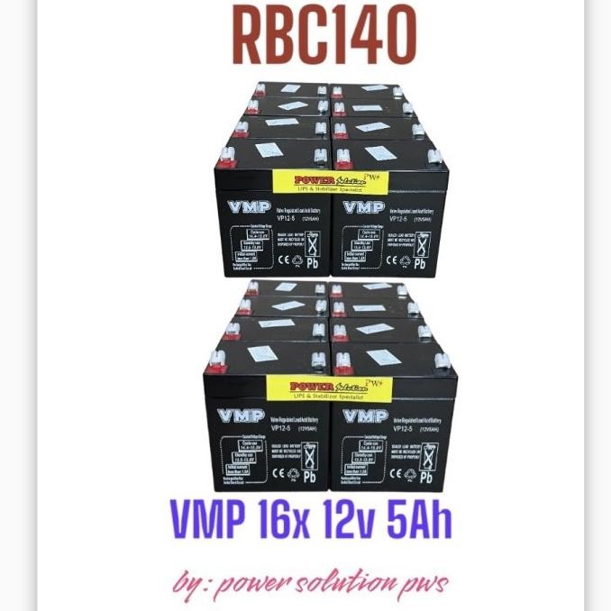Jual BATERAI RBC140 RBC 140 FOR UPS APC. 16X VMP 12V 5 AH | Shopee ...