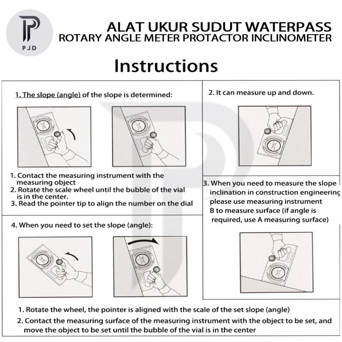 Jual Rotary Angle Meter Protactor Inclinometer / Alat Ukur Sudut ...