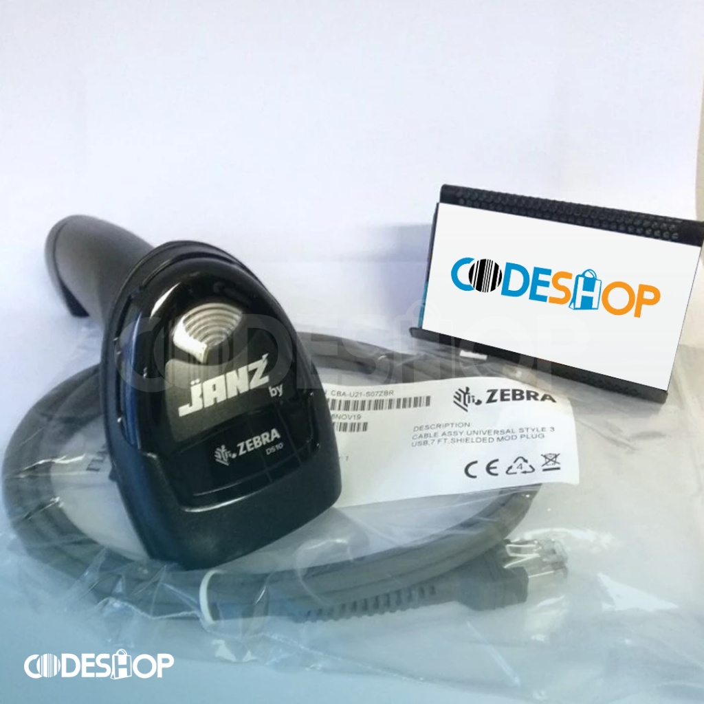 Jual Scanner Barcode 1D & 2D Janz DS1001 (DS10) DS-1001 / Zebra DS2208 ...