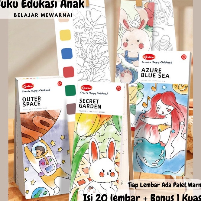 Jual Termurah Buku Mewarnai Watercolor Coloring Book Buku Gambar ...