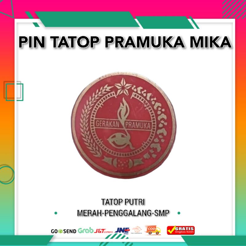 Jual Tatop Topi Pramuka Penggalang Pin Tanda Topi Mika Putra Putri Emblem Tanda Topi Pramuka