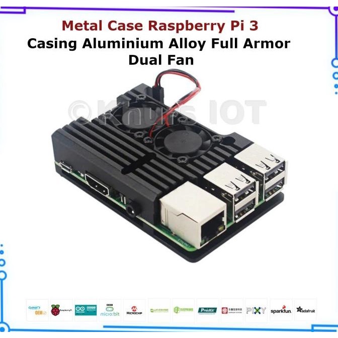 Jual Metal Case Raspberry Pi 3 Casing Aluminium Alloy Full Armor Dual ...
