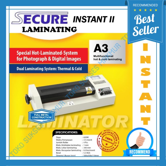 Jual Secure Instant II Laminating A3 Thermal and Cold - Laminating ...