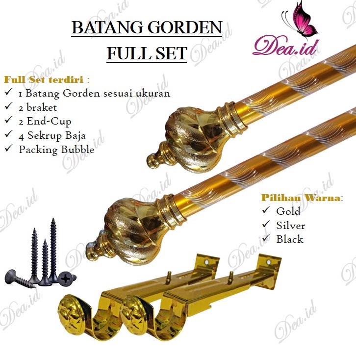 Jual Hot Product Deashop Meter Batang Gorden Fullset Batang Rollet Gorden Soka Gold