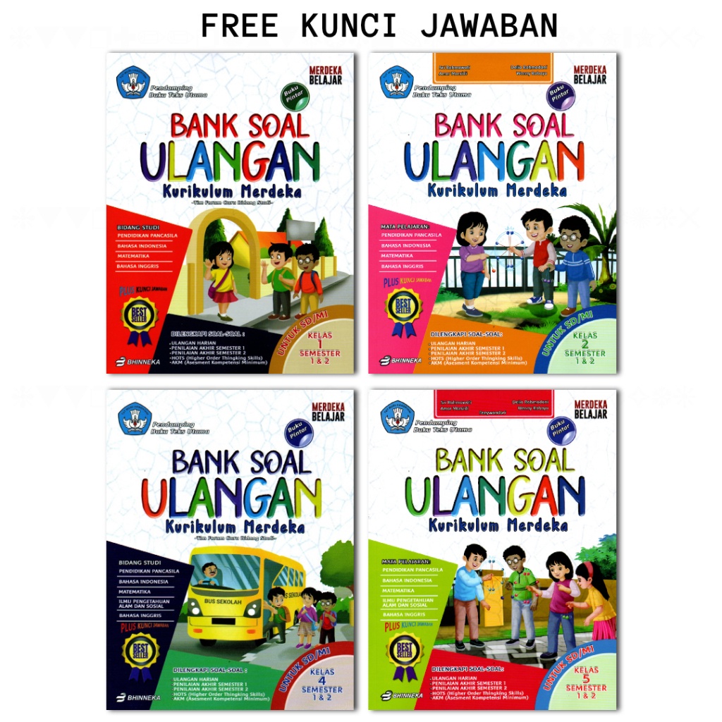 Jual Buku Bank Soal Kelas 1,2,3,4,5,6 Kurikulum Merdeka ( Free Kunci ...