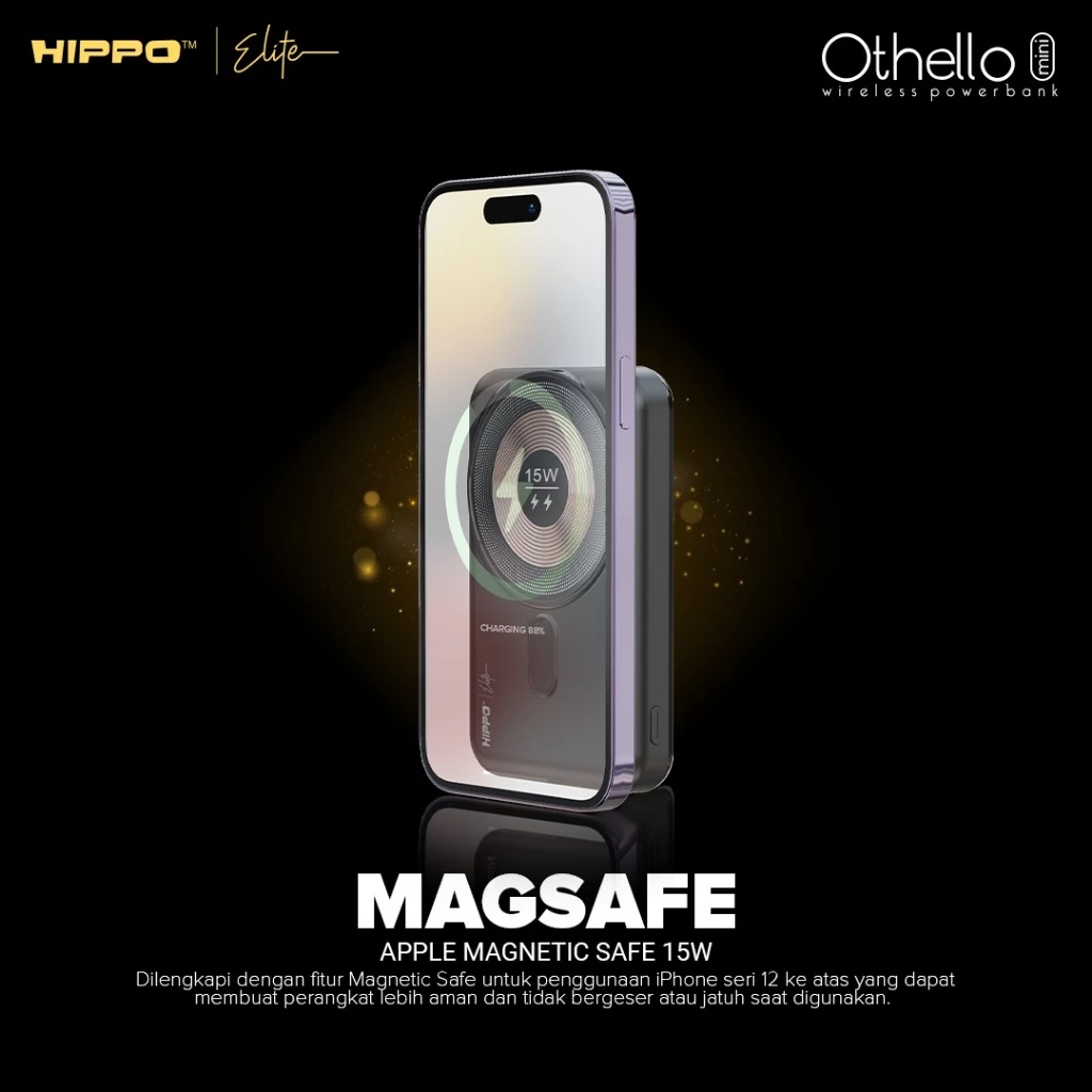 Hippo Elite PowerBank Othello Mini PD 22,5W 10000Mah MagSafe Magnetic Wireless 15W Charger Quick Fast Charging Power Bank