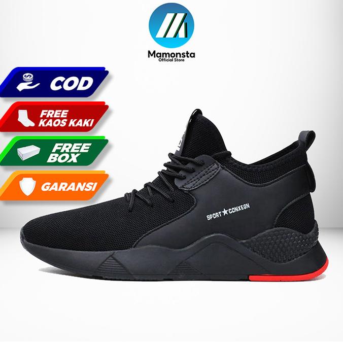 Jual SEPATU SNEAKERS KETS KET FULL BLACK HITAM POLOS SEKOLAH OLAHRAGA ...