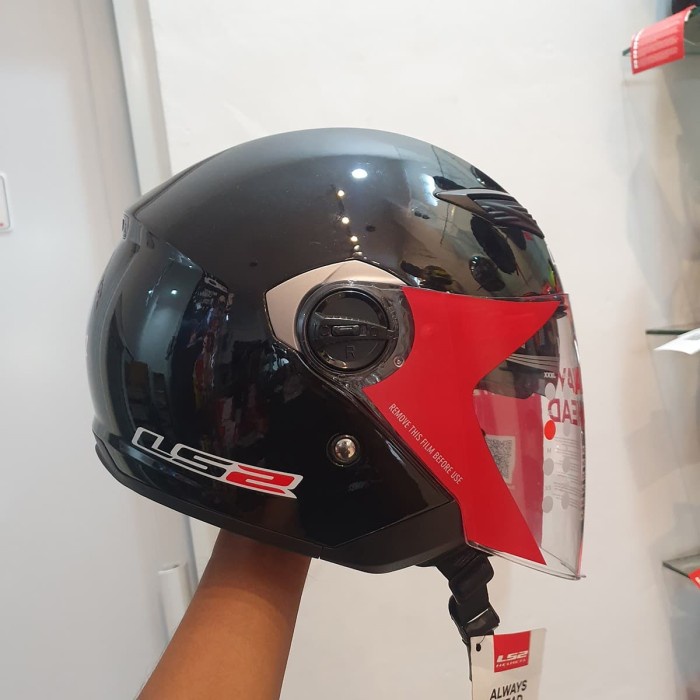Jual Helm Ls2 Of569.1 Scape Solid Black | Shopee Indonesia