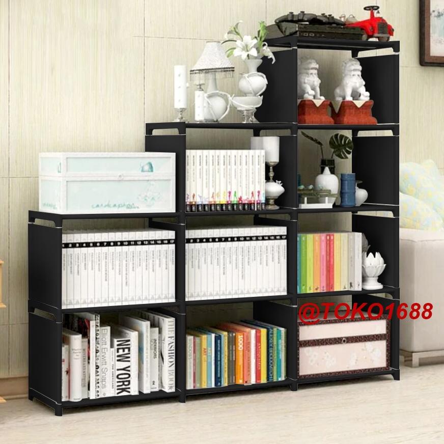 Jual [ ARR ] [3SISI] Rak buku serbaguna lemari buku rak susun portable ...