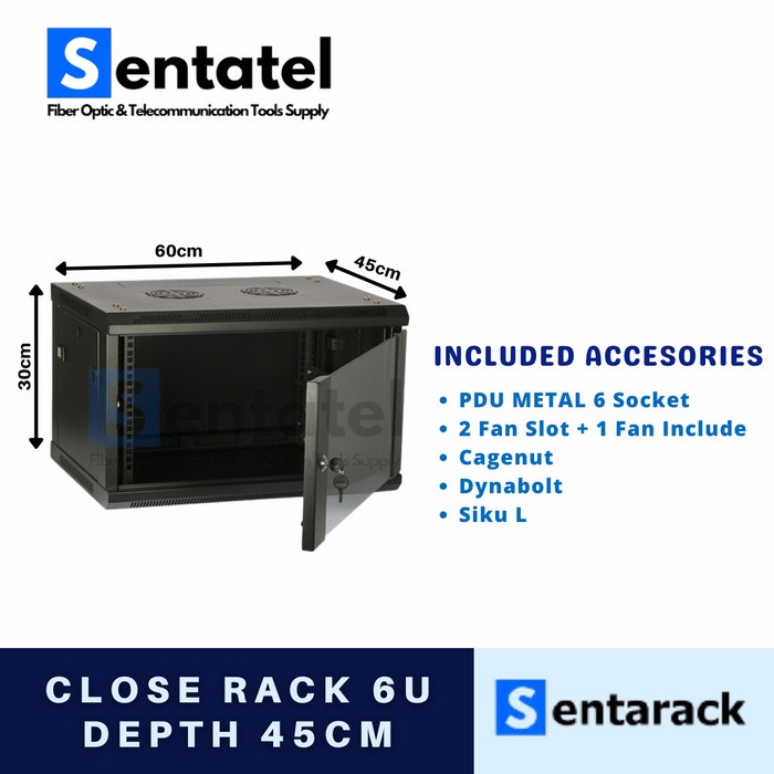 Jual {GreenShop} Close Rack 6u / Rack Server 6U Depth 45 cm - Tanpa ...