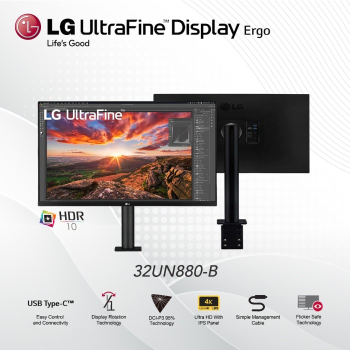 Jual Monitor LG UltraFine 4K 32 Inch LG 32UN880-B HDR10 Display Ergo ...