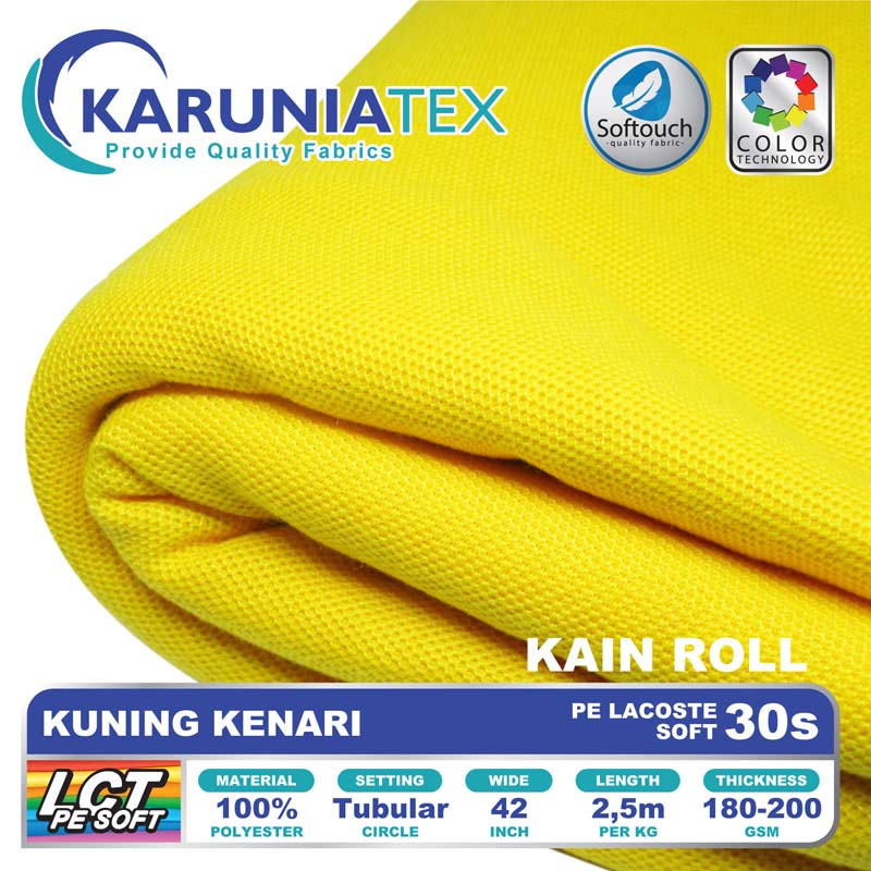 Jual Kain Kaos Polo Pe Soft 30s Rollan Kuning Kenari Karunia Textile Shopee Indonesia 9022