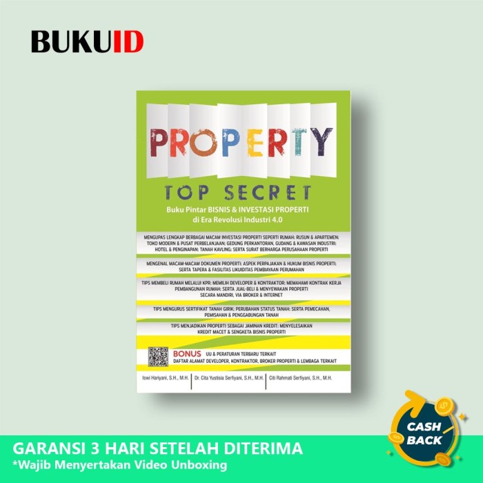 Jual Buku Property Top Secret, Buku Pintar Bisnis Dan Investasi