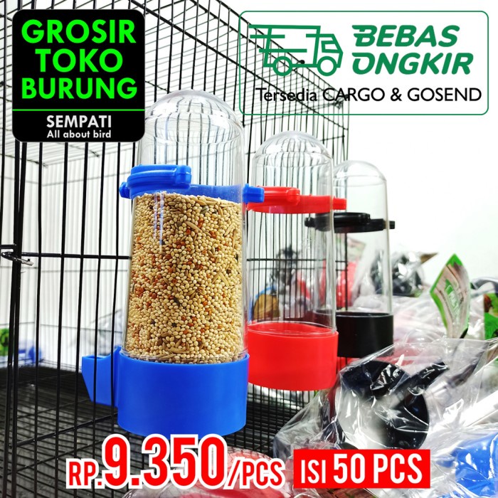 Jual Dispenser Tabung Jumbo Kepala Kecil Wadah Pakan Minum Burung