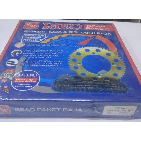 Jual Original Riko Racing Gearset TVS Neo Paket Gear Depan 14T Belakang
