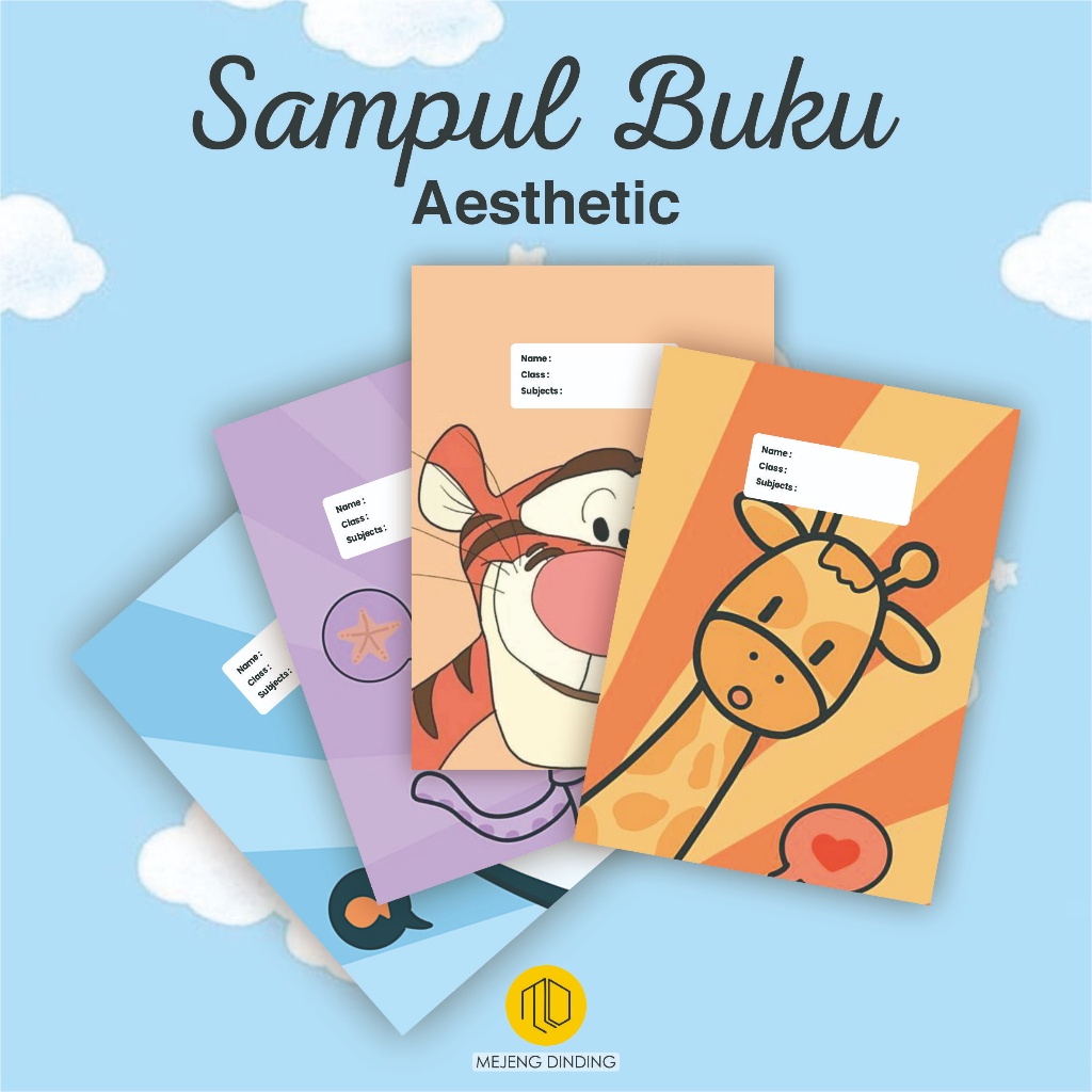 Jual Sampul Buku Aesthetic Isi 10 Pcs / Sampul Buku Motif Hewan Cute ...