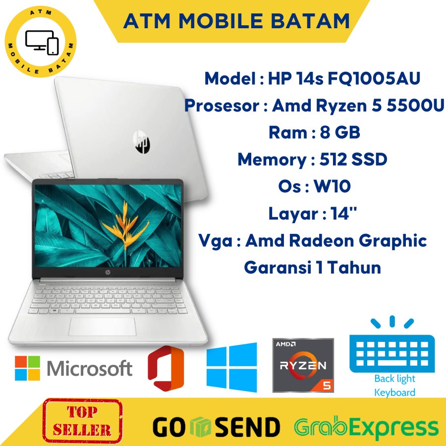 Jual Laptop Hp 14s Fq1005au Ryzen5 5500u Shopee Indonesia 4884