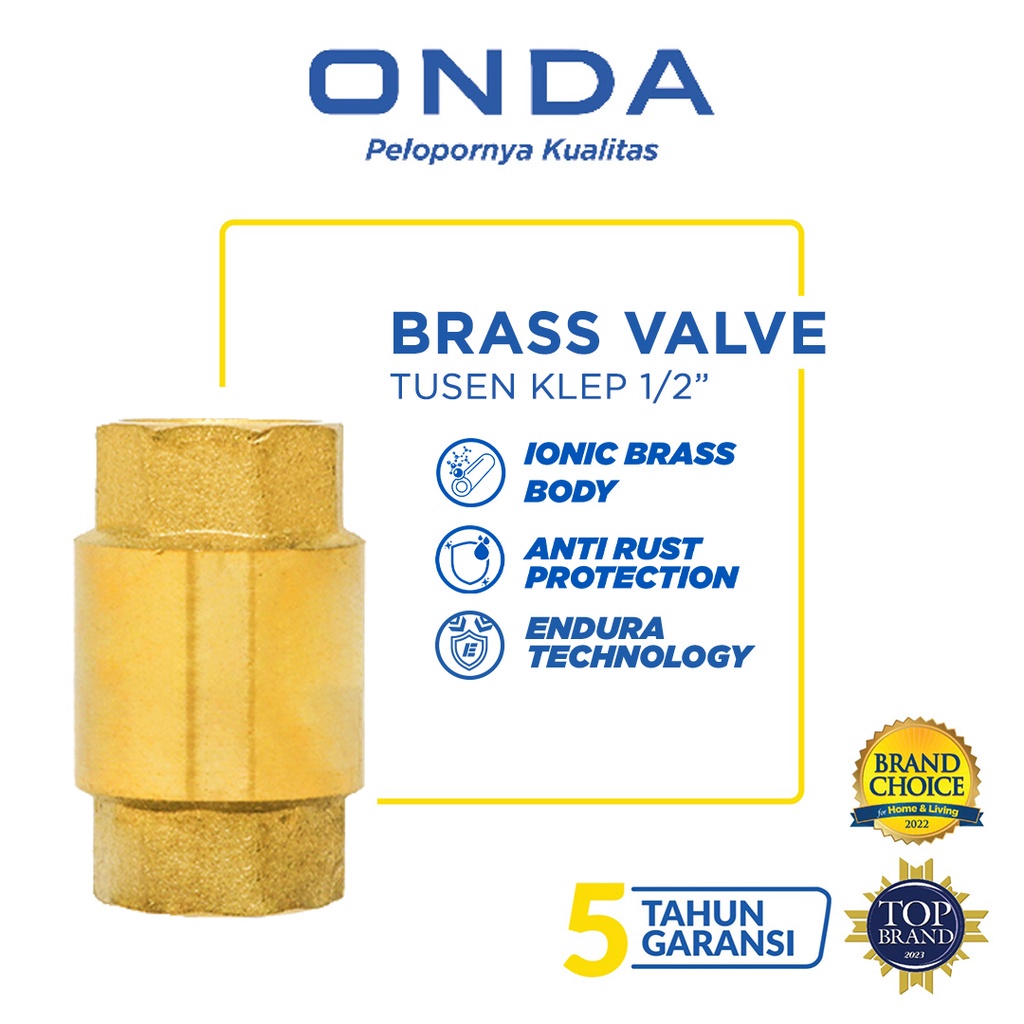 Jual Onda Brass Valve Kuningan Tusen Klep 1 2 Shopee Indonesia