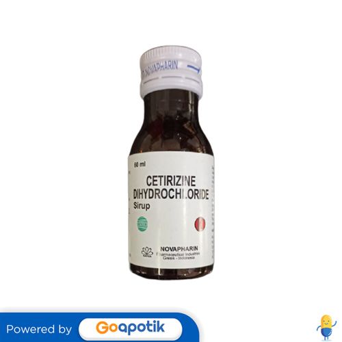 Jual CETIRIZINE DIHYDROCHLORIDE NOVAPHARIN 5 MG/5 ML SYRUP 60 ML