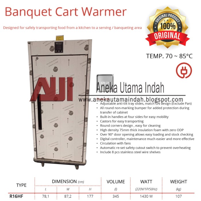 Jual R16HF BANQUET CART WARMER / FOOD WARMER / MESIN PENGHANGAT MAKANAN ...