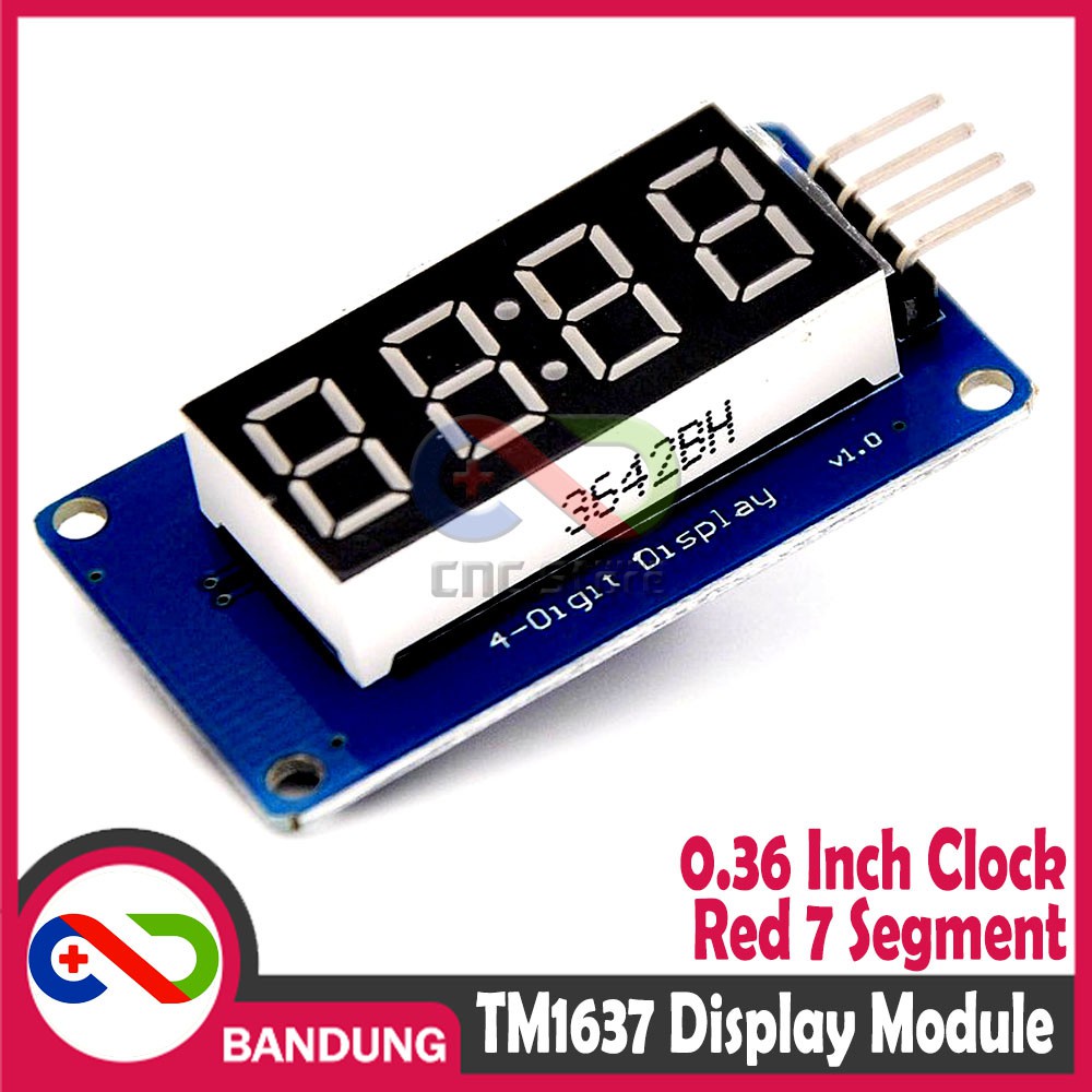 Jual TM1637 DISPLAY MODULE FOR ARDUINO 7 SEGMENT 0.36INCH CLOCK RED 4 ...