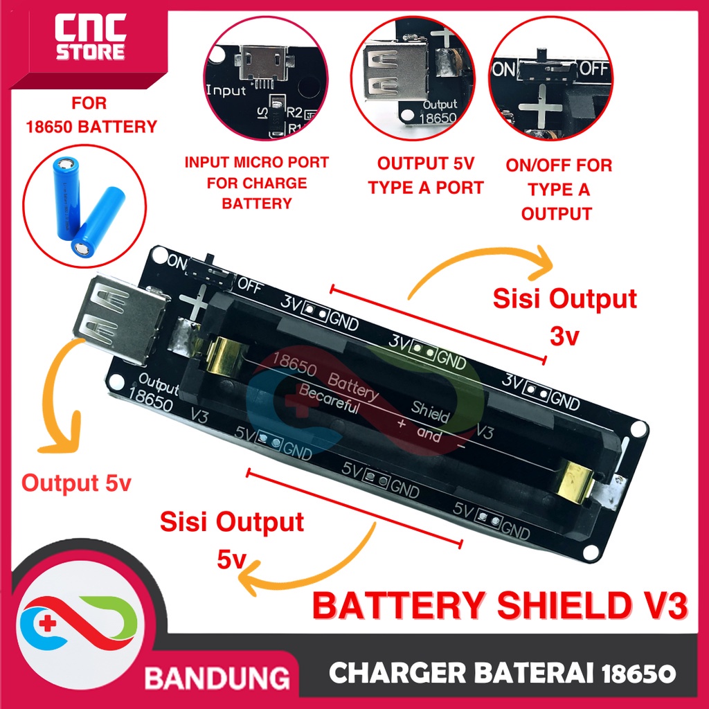 Jual battery shield v3 18650 raspberry pi wemos nodemcu esp32 shopee