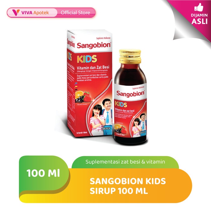 Jual Sangobion Kids Sirup Suplemen Pemenuhan Zat Besi Anak-Anak (100 Ml ...