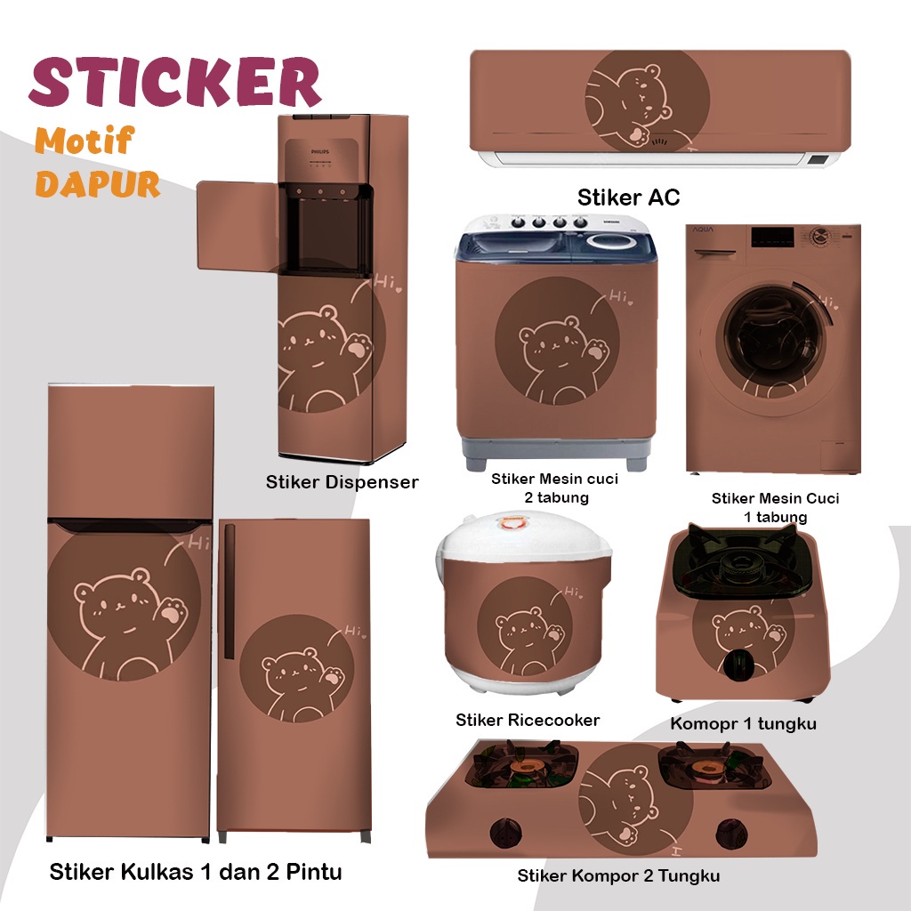 Jual Stiker kulkas kompor mesin cuci 1 2 pintu tabung mata Rice Cooker