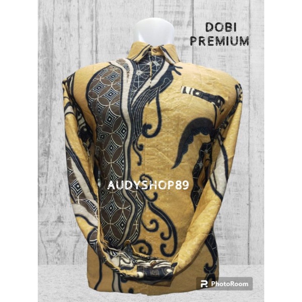 Jual Kemeja Batik Dobi Serat Jagung Premium Lengan Panjang Warna Coklat Muda Shopee Indonesia