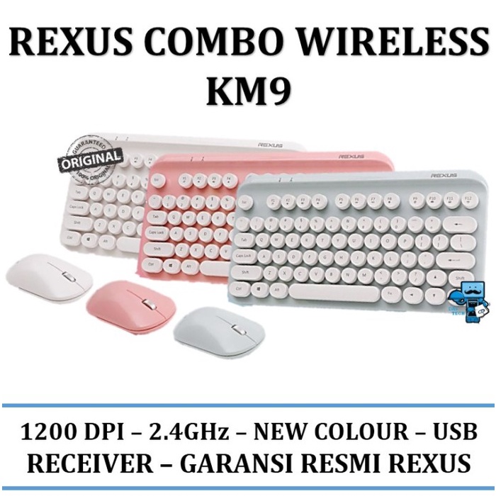 Jual REXUS COMBO WIRELESS KM9 KEYBOARD AND MOUSE - GARANSI RESMI ...