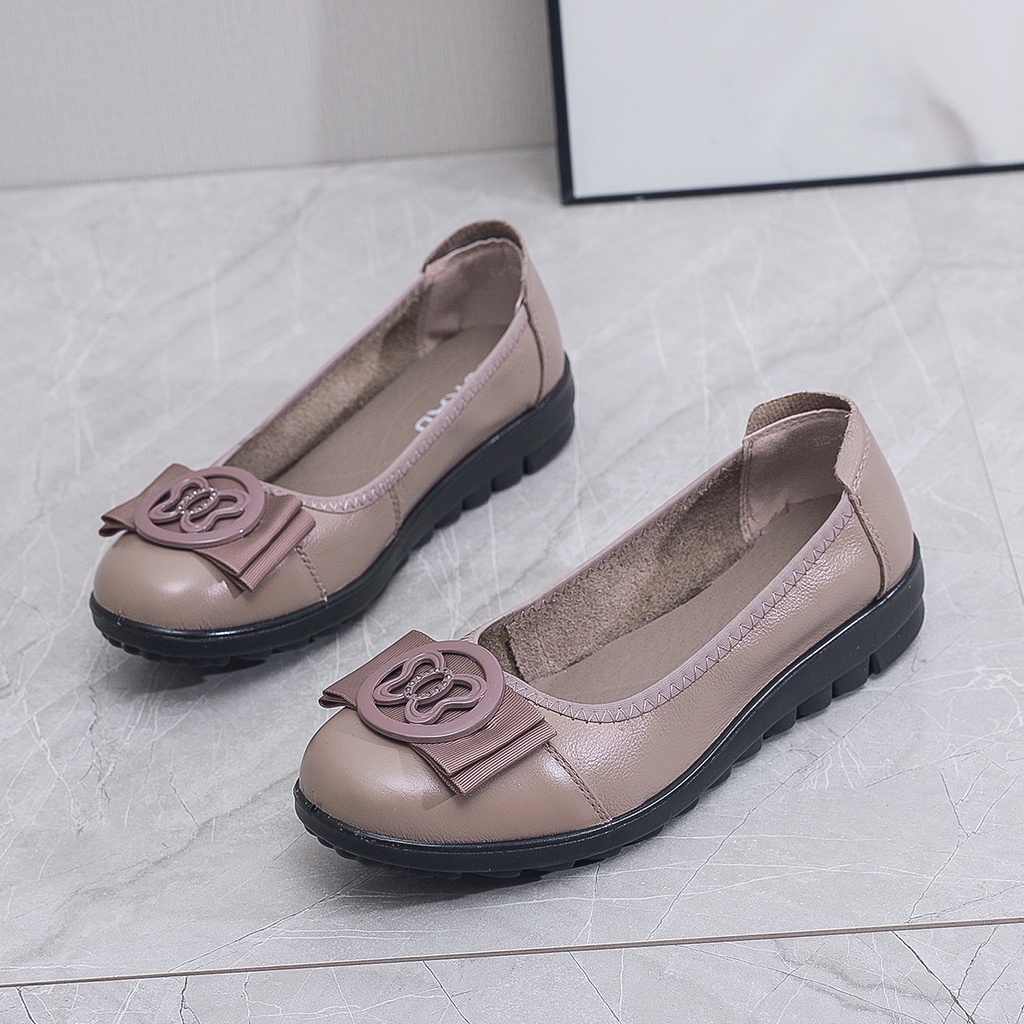 Jual LURAD Sepatu Wanita Slip On 1865 Kulit Flat Shoes Simple Pantovel ...