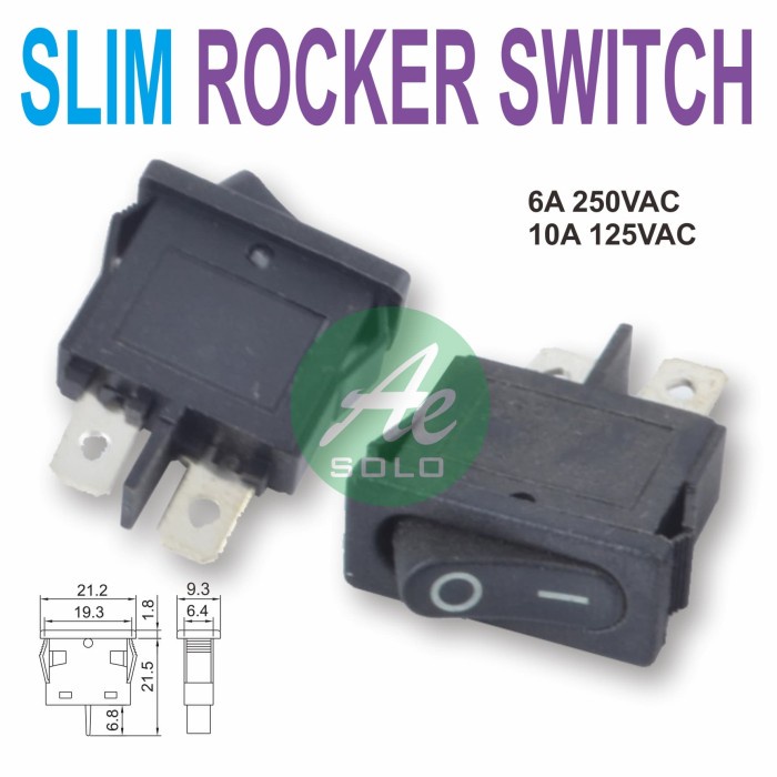 Jual Saklar Gepeng Kecil Pin Rocker Switch On Off Pipih Spst Shopee Indonesia