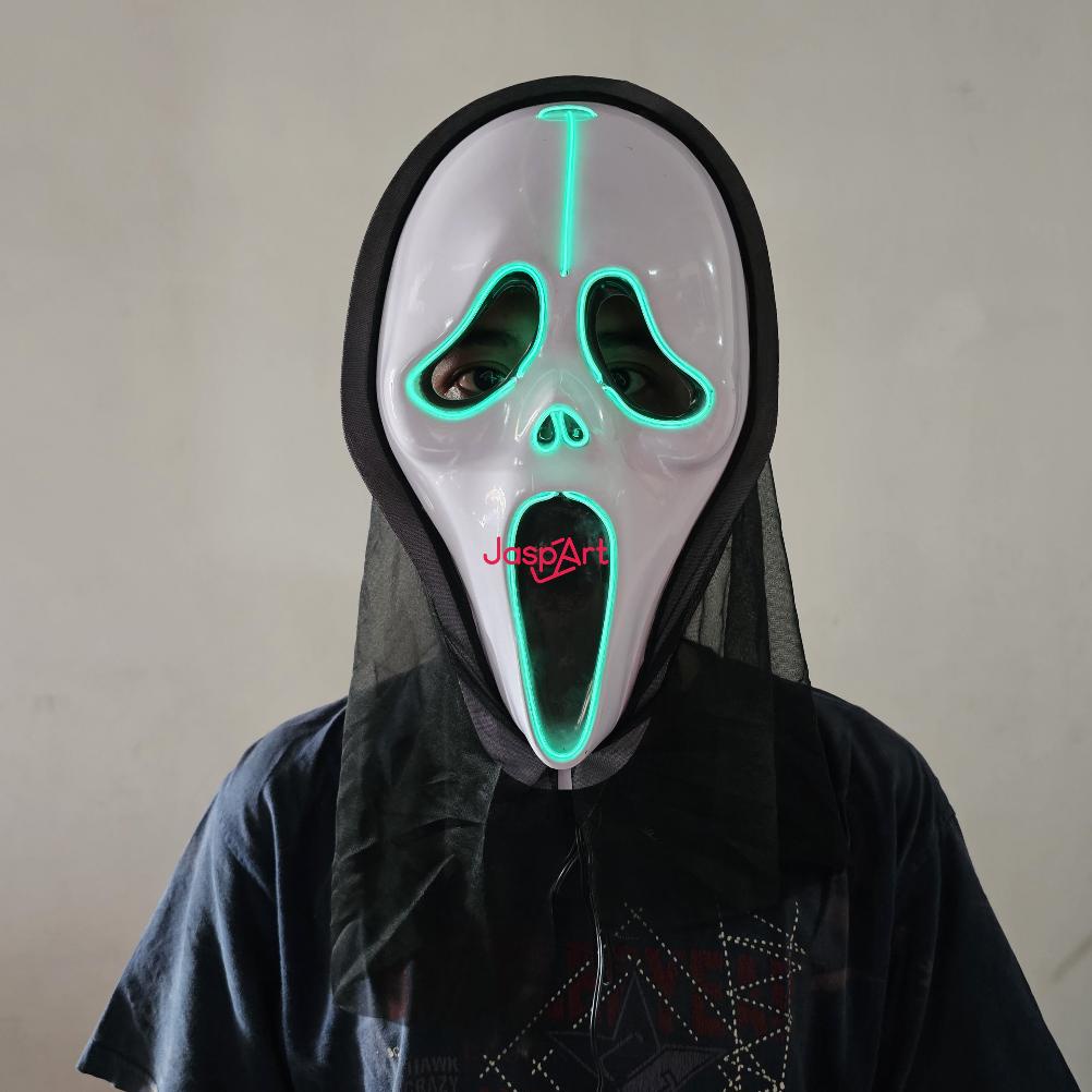 Jual Topeng Halloween Scream Kostum Hantu Seram Haloween Scary Mask