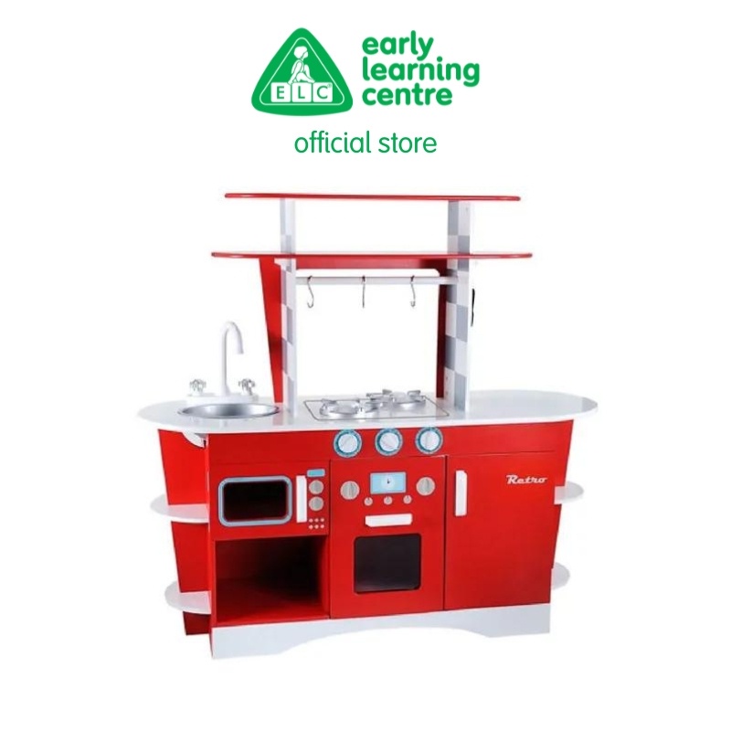 Jual ELC Wooden Diner Kitchen Red - Mainan Masak Masakan Dapur Besar Anak (Merah) | Shopee Indonesia