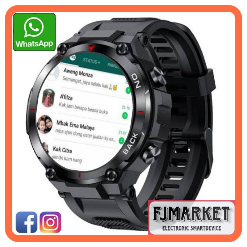 SMARTWATCH ANDROID 4G JAM HP PINTAR BISA WHATSAPP FACEBOOK SMS TLFN NO SIM CARD MEMORY KAMERA GPS ANTI AIR TERBAIK MURAH