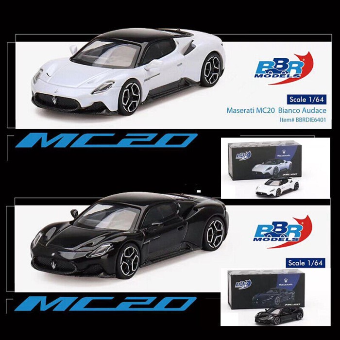 Jual Bbrdie6401 Bbrdie6402 Bbr Maserati Mc20 Bianco White Black Diecast 