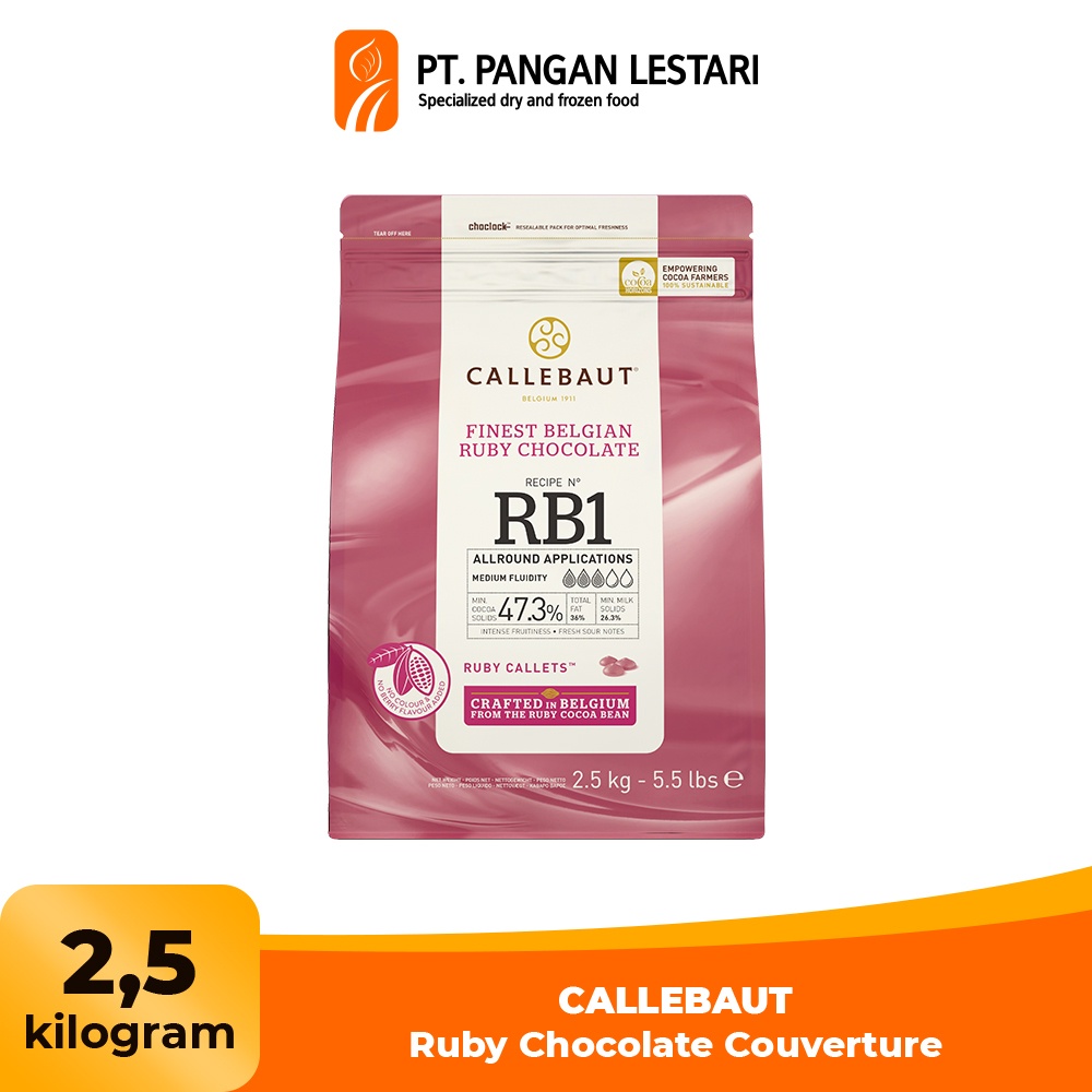 Jual CALLEBAUT Ruby Chocolate Couverture 400gr, 2.5kg - Cokelat dari ...