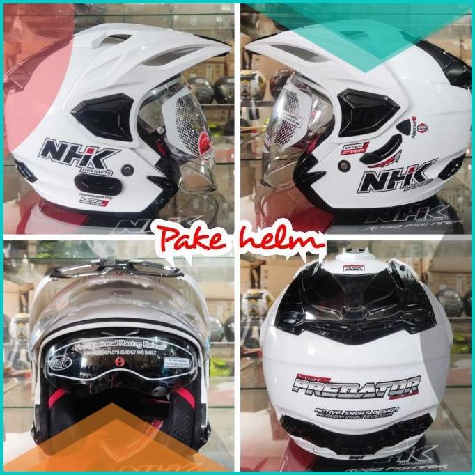 Jual HELM NHK DOUBLE VISOR HELM NHK HALF FACE NHK CRYPTON WHITE 20JVLZ3 ...