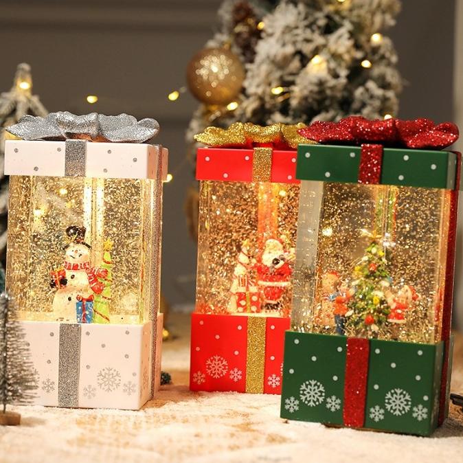 Jual Trend Snow Globe Box Kado Natal Pita Kotak Musik Snowglobe