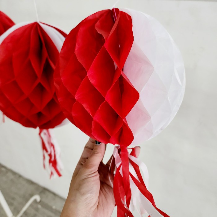 Jual Lampion Rumbai Merah Putih Lampion Bola Kertas Dekor Pawai 17 ...